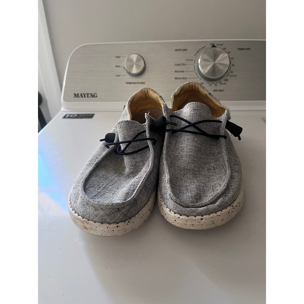 Hey Dude Wendy Chambray Grey Slip On Loafers Womens Size 8 121410115